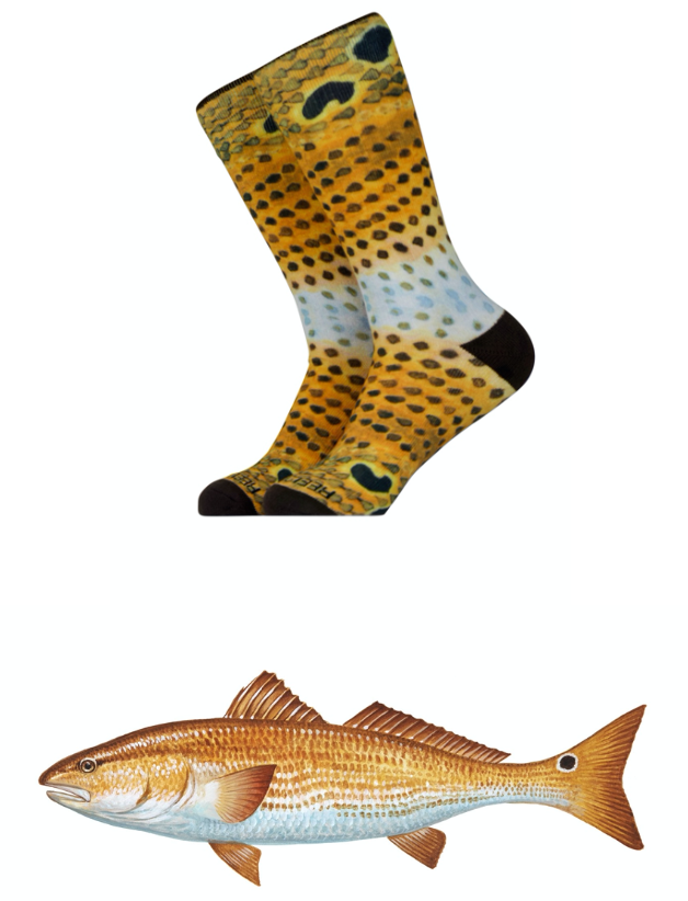Socks by Reel Threads- Red Drum – Miss Mayfly Women's Fishing and