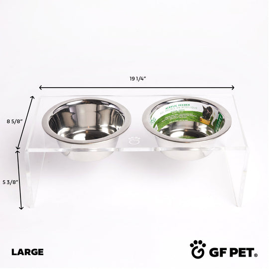 Acrylic Double Feeder - Clear