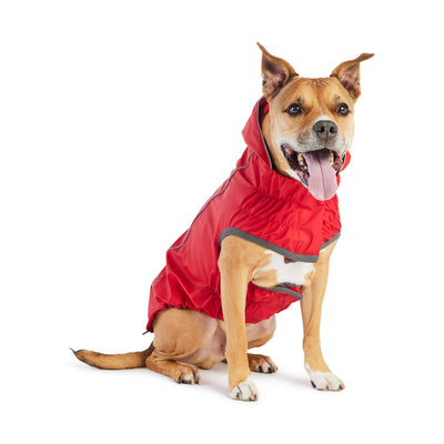 Reversible Elasto-Fit Raincoat - Red/Red