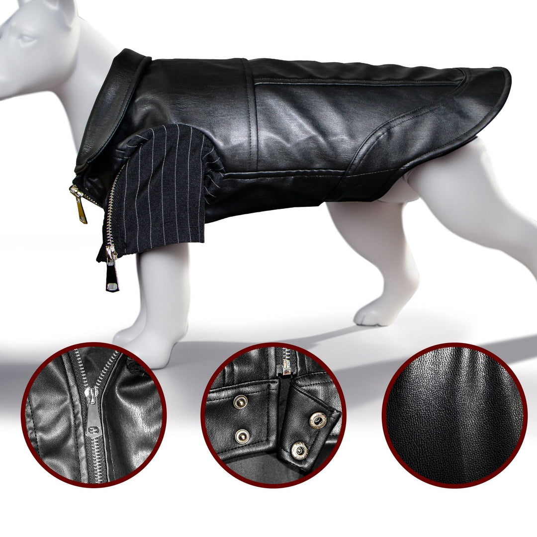 Anniepaw Zip-Leg Leather Handmade Jackets for Dogs Cats